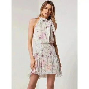 Elliatt Charlett Blue Floral Mini Dress - size Small